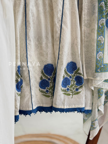 Printed Yoke Cotton Suit Set 4569