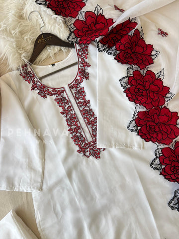 Rose Applique Suit Set