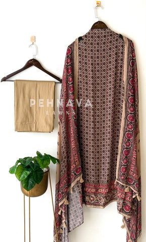Ajrak Printed Unstitched Suit
