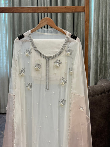 Premium chiffon handwork semi stitched  with dual dupatta suit