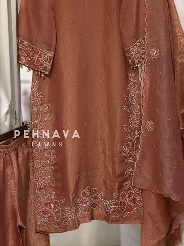 Crinkle Tissue Organza Three Piece Suit