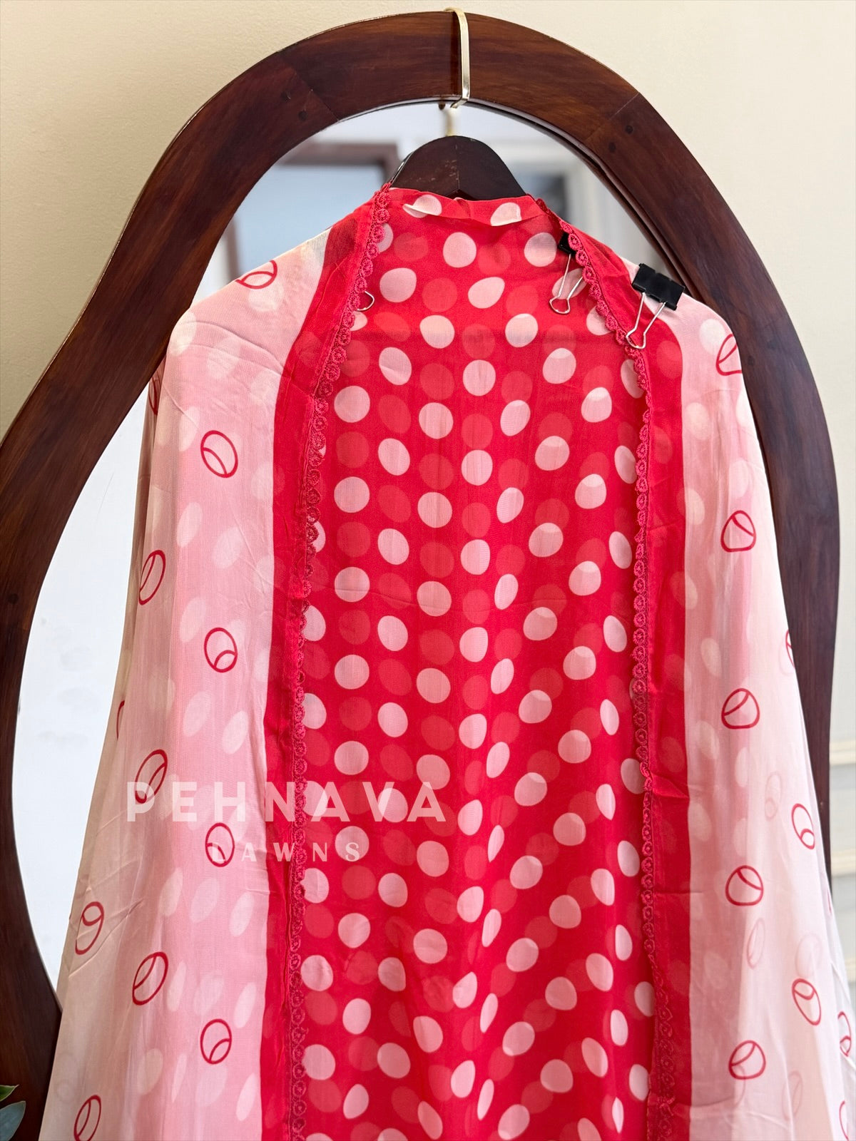 Polka Dot Unstitched Suit-3584