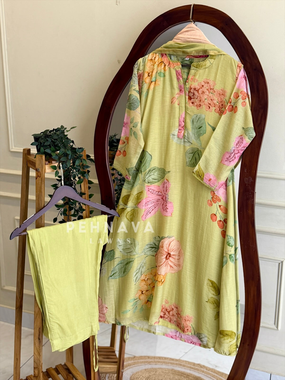 Floral Printed Three Piece Suit