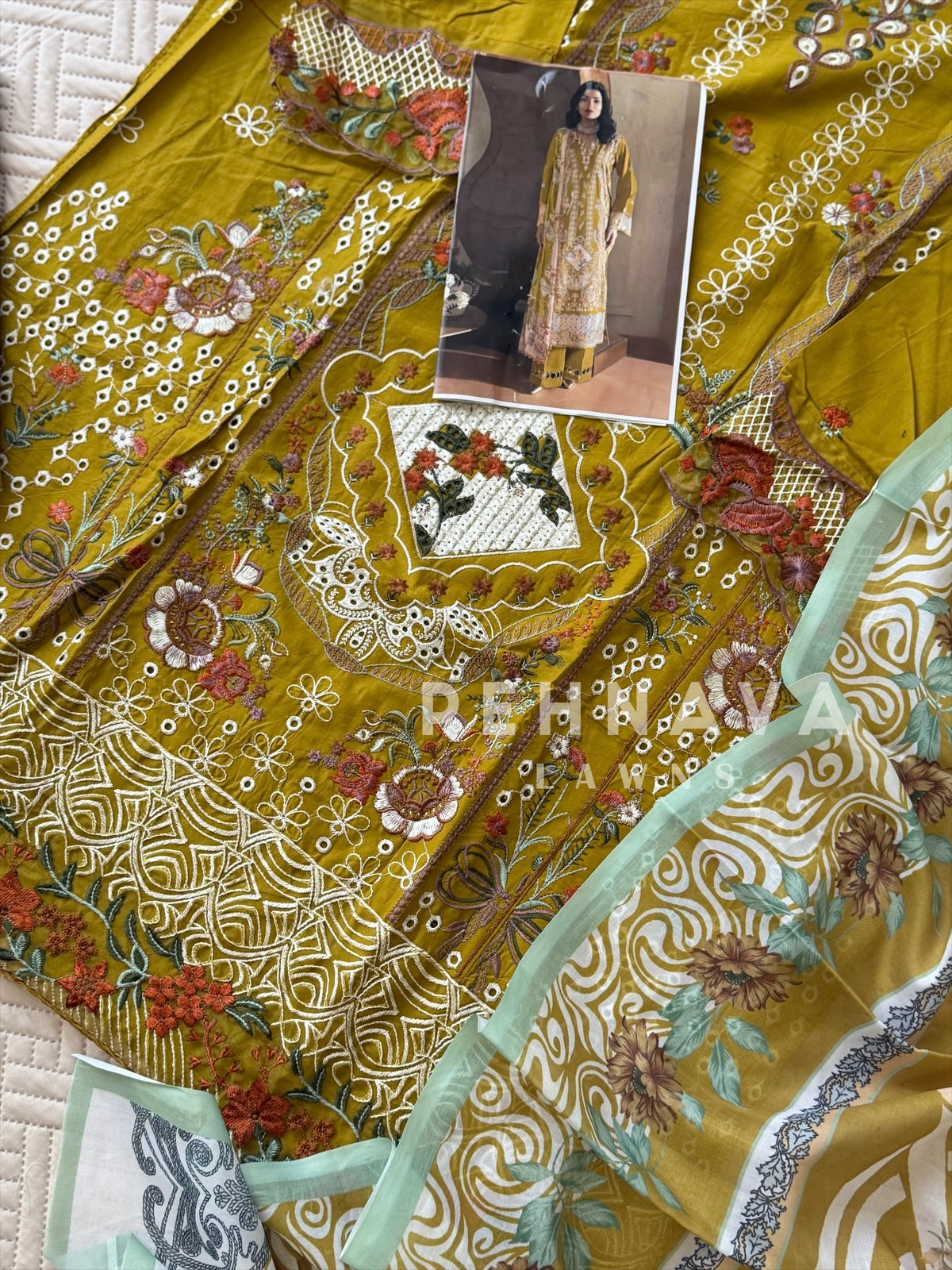 Embroidered Semi Stitched Suit 3906A