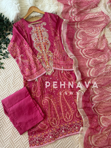 Cotton Printed Casual Suit-1276