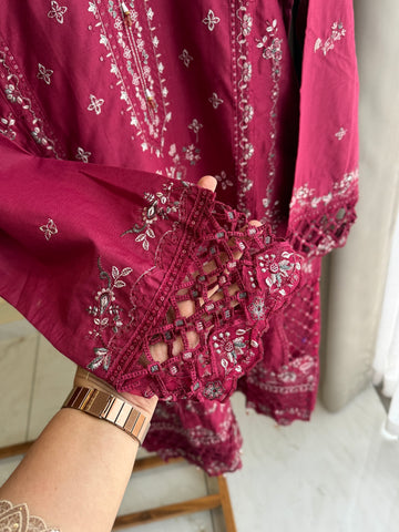 Dark Pink Embroidered Pakistani Suit-5364B