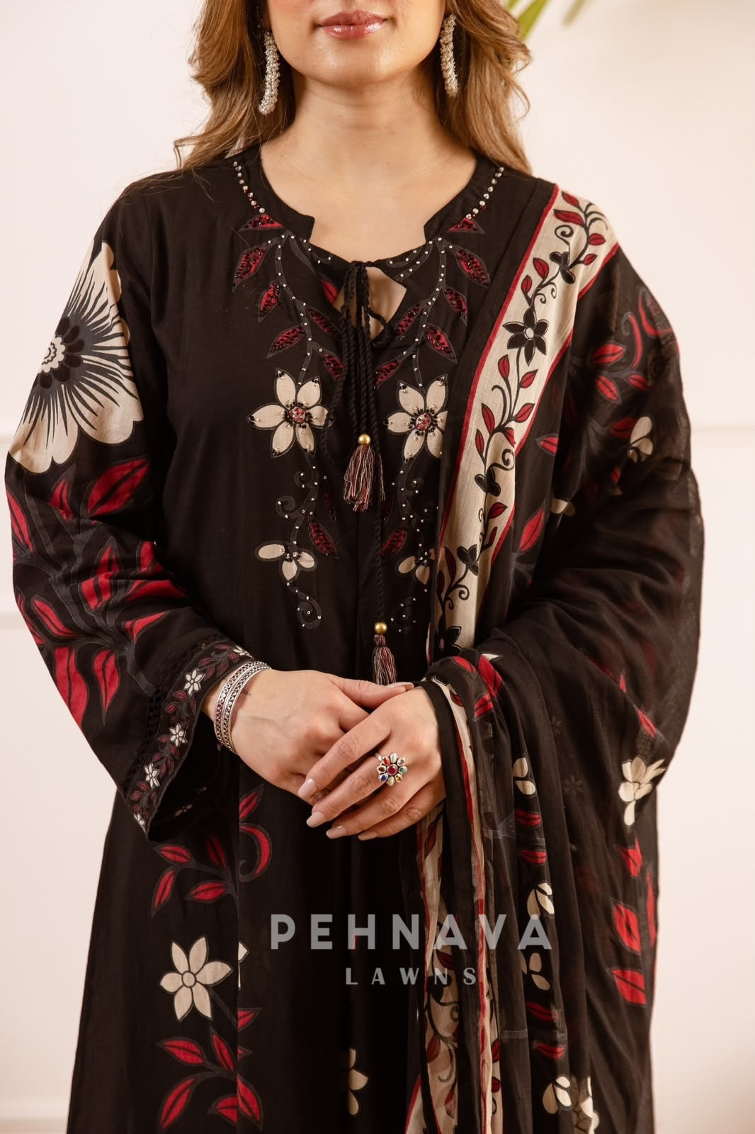 Cotton Printed Anarkali Suit Set