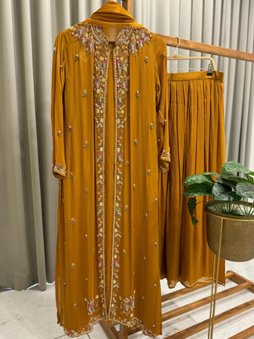 Premium Jacket Dress With Floral Handwork