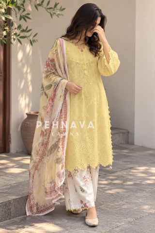 Floral Embroidered Three Piece Set 1218