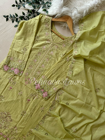 Cotton Suit Featuring embroidered dupatta-1063