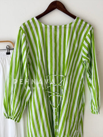 Back Tie-Up Striped Co-ord Set-cw 022