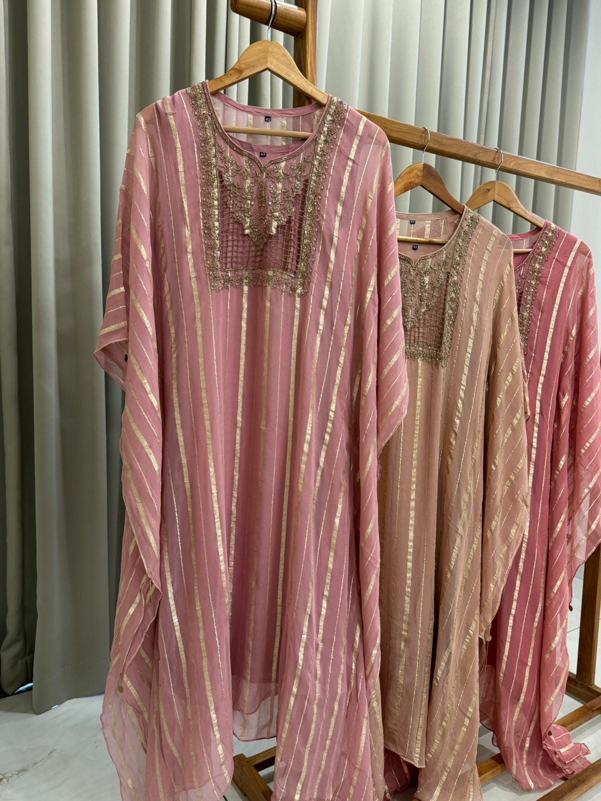 Organza Handworked kafthan with Zari-line