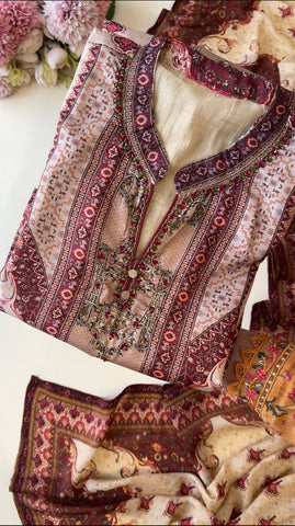 Premium jute silk ready to wear suit