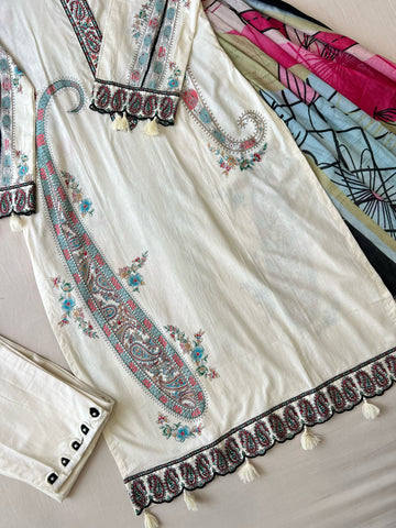 Cotton Straight Kurta-white