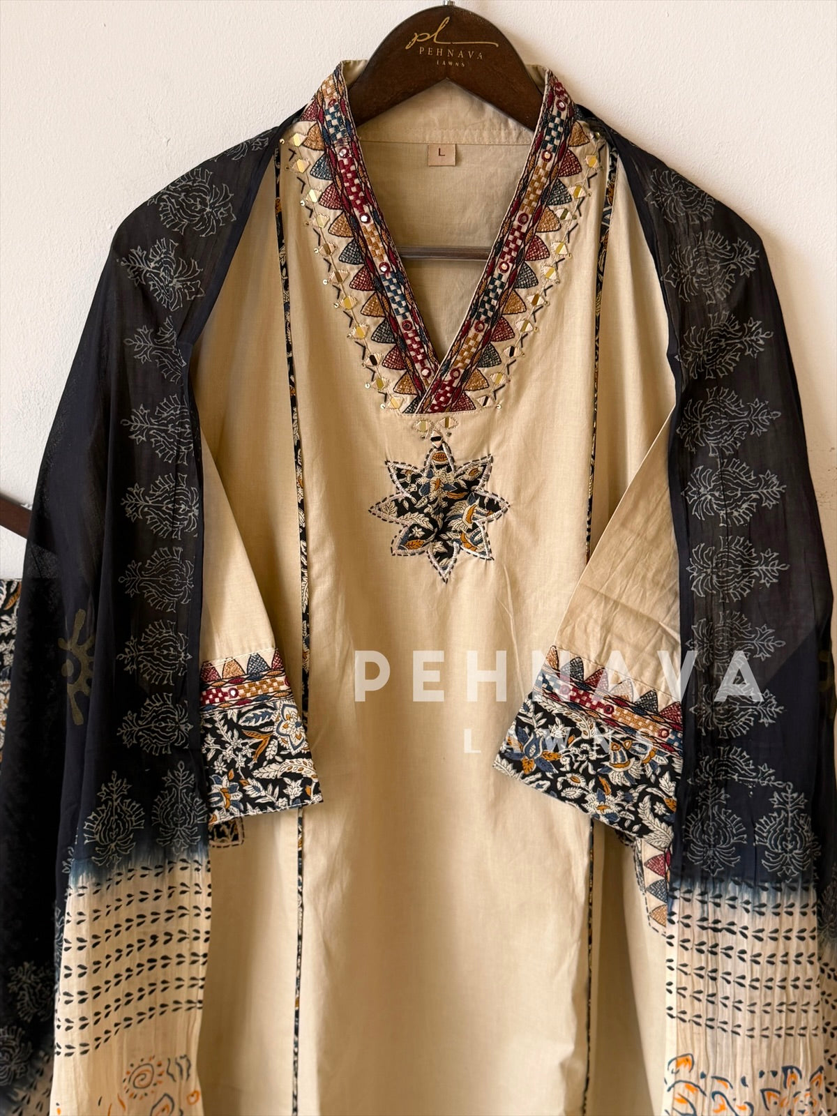 Classic Ethnic Print Suit-13048