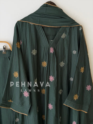 Floral Embroidered Imported Ensemble SN6113