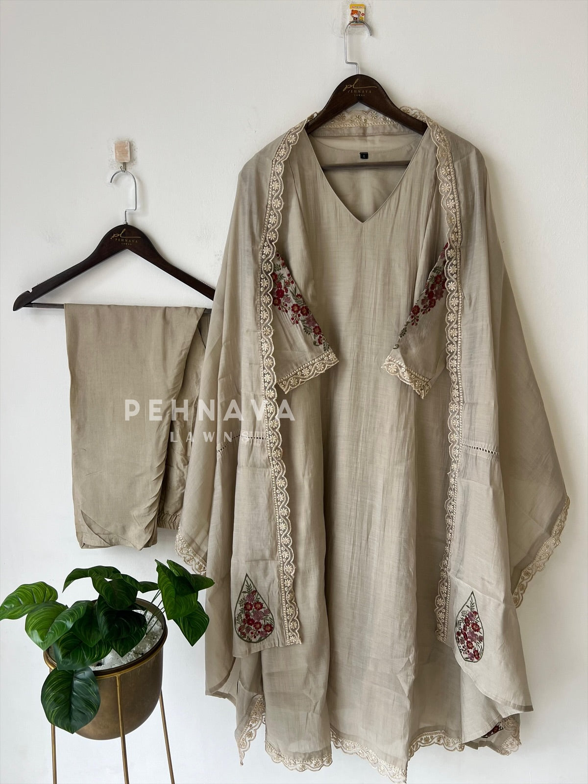 Lace Detailed Three-Piece Ensemble