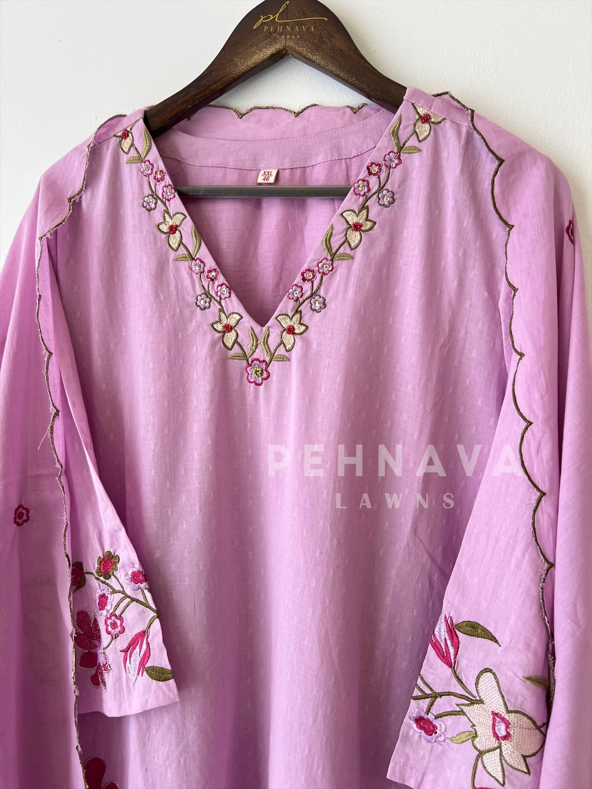 Cotton Applique Detailed Suit-3739 - Pehnava Lawns