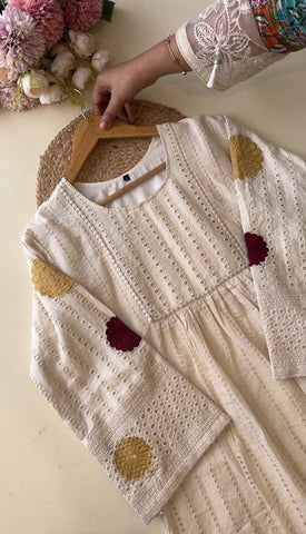 White Hakoba suit with Embroidery detailings