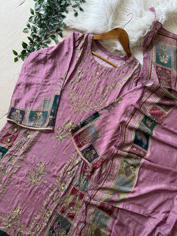Comfy Muslin Suit with aari work-149