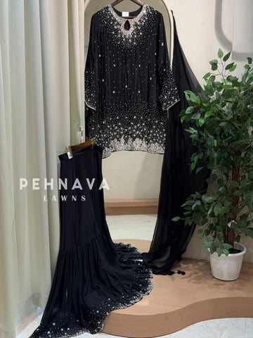 Premium Sequins Sharara Suit