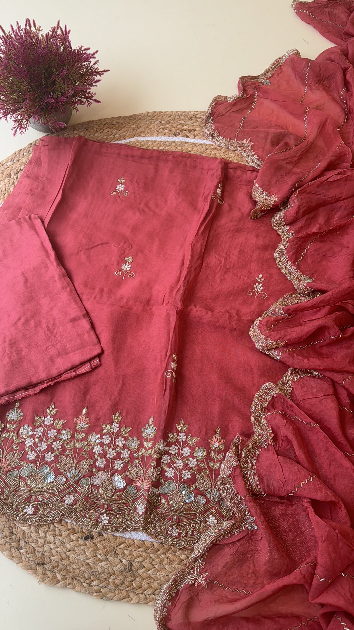 Pure organza handworked suit-02 - Pehnava Lawns