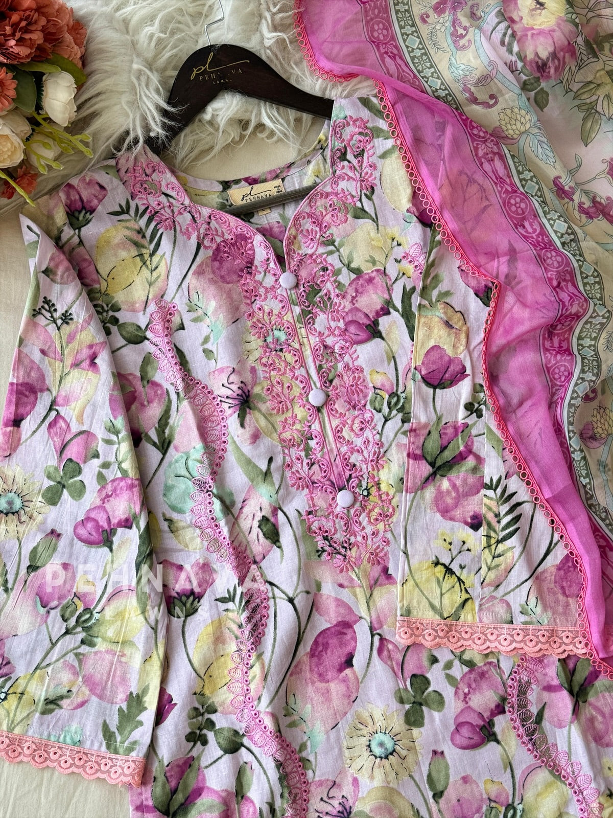 Pink Petal Cotton Ensemble-1404