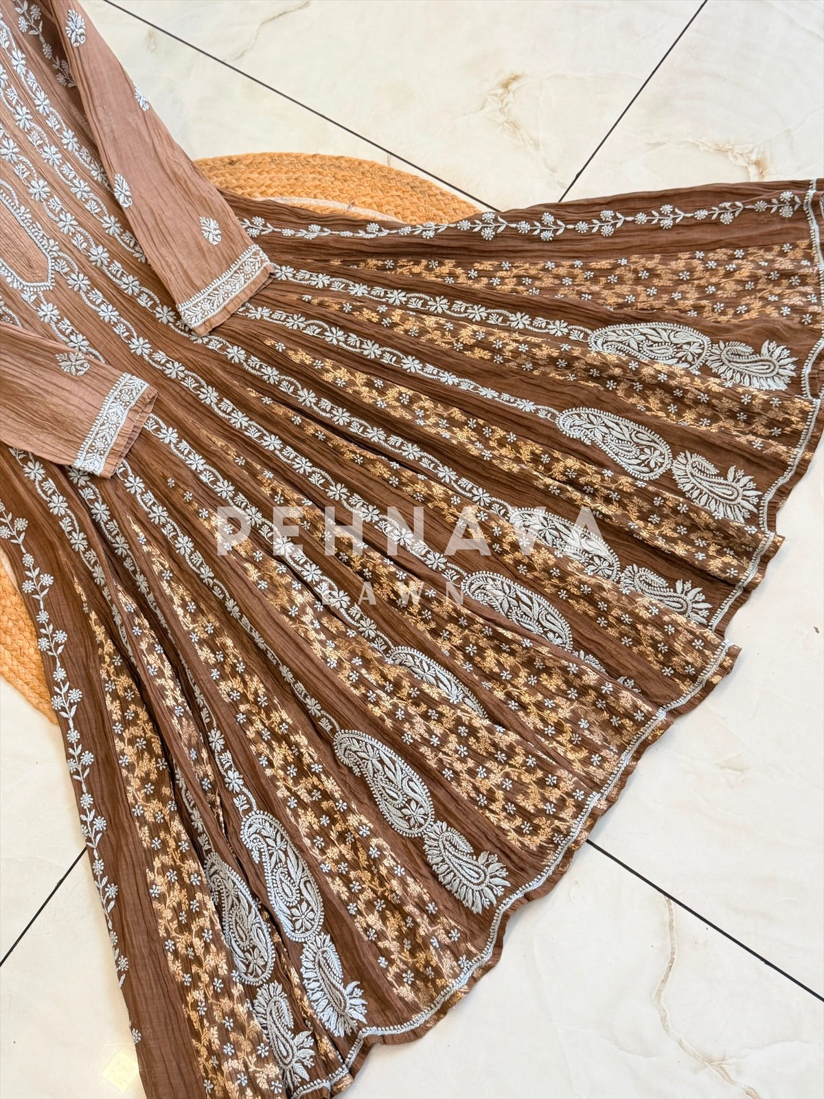 Multi-shade Chikankari Embroidered Ensemble