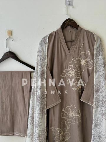 Premium Muslin Embroidered Suit