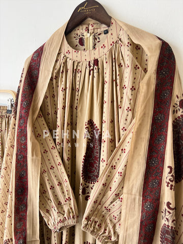 Cotton Paisley Print Three Piece Suit