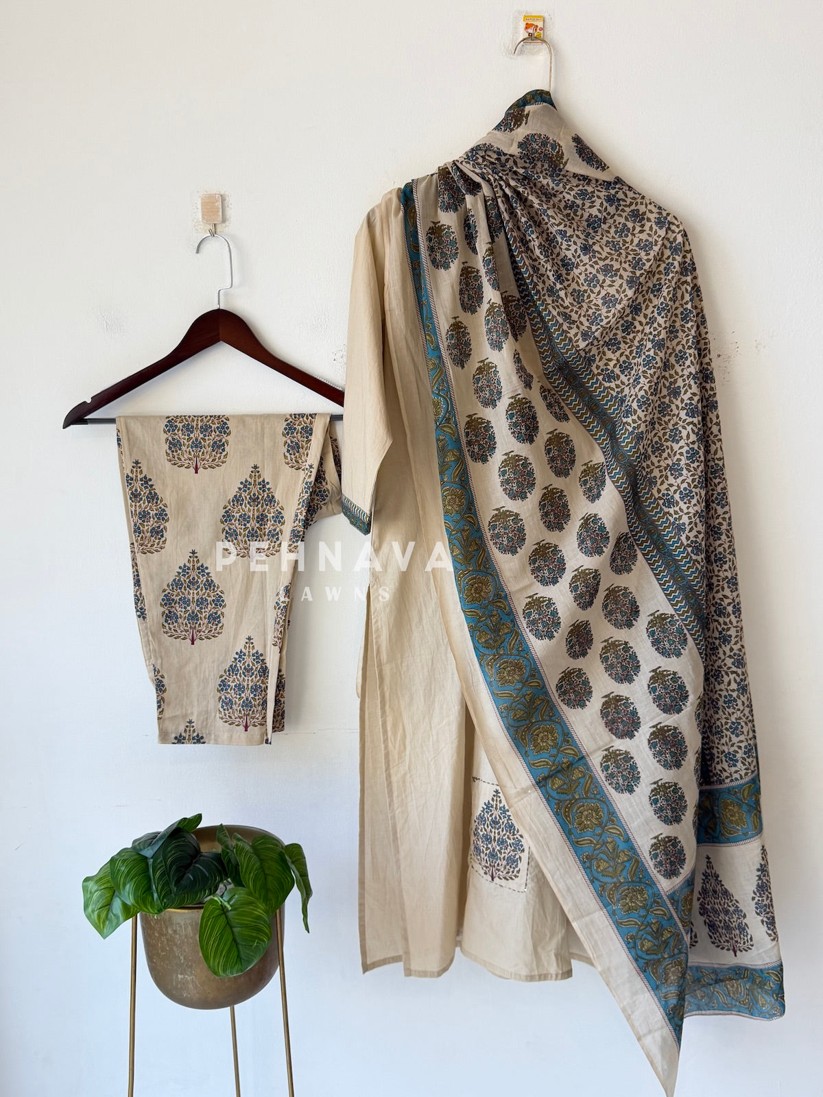 Printed Three Piece Cotton Set-SW19