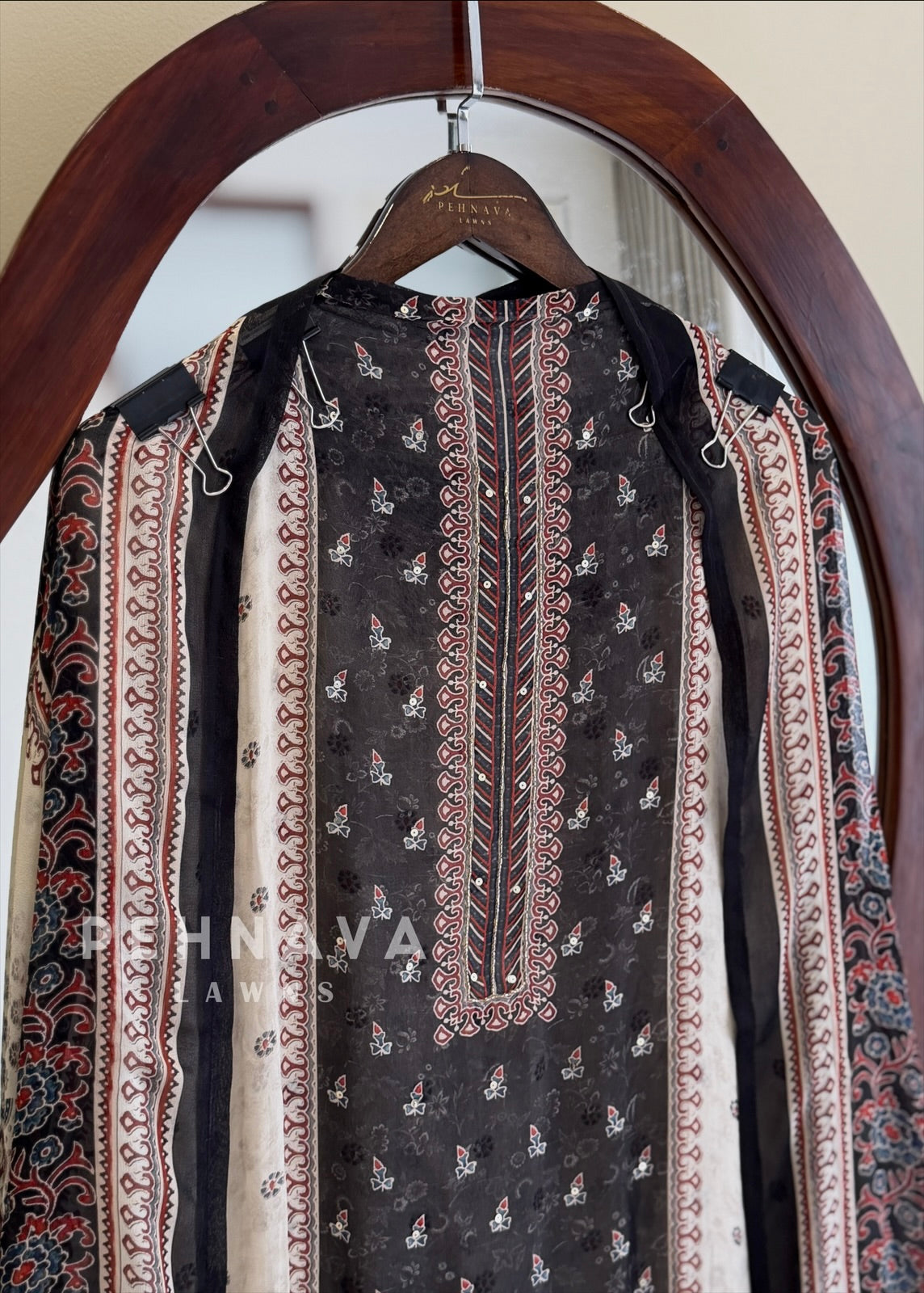 Ajrakh Panel Printed Suit Set