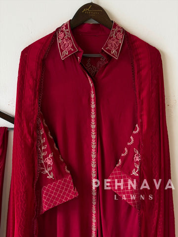 Muslin Embroidered Ensemble D010