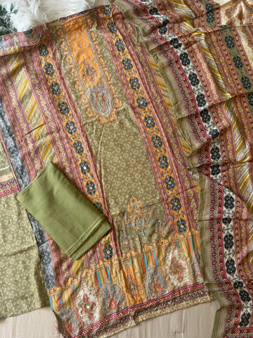 Muslin Suit with hand detailings-227