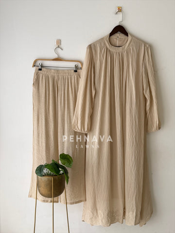 Halter Pleated Neck Co-ord Set-SN5173