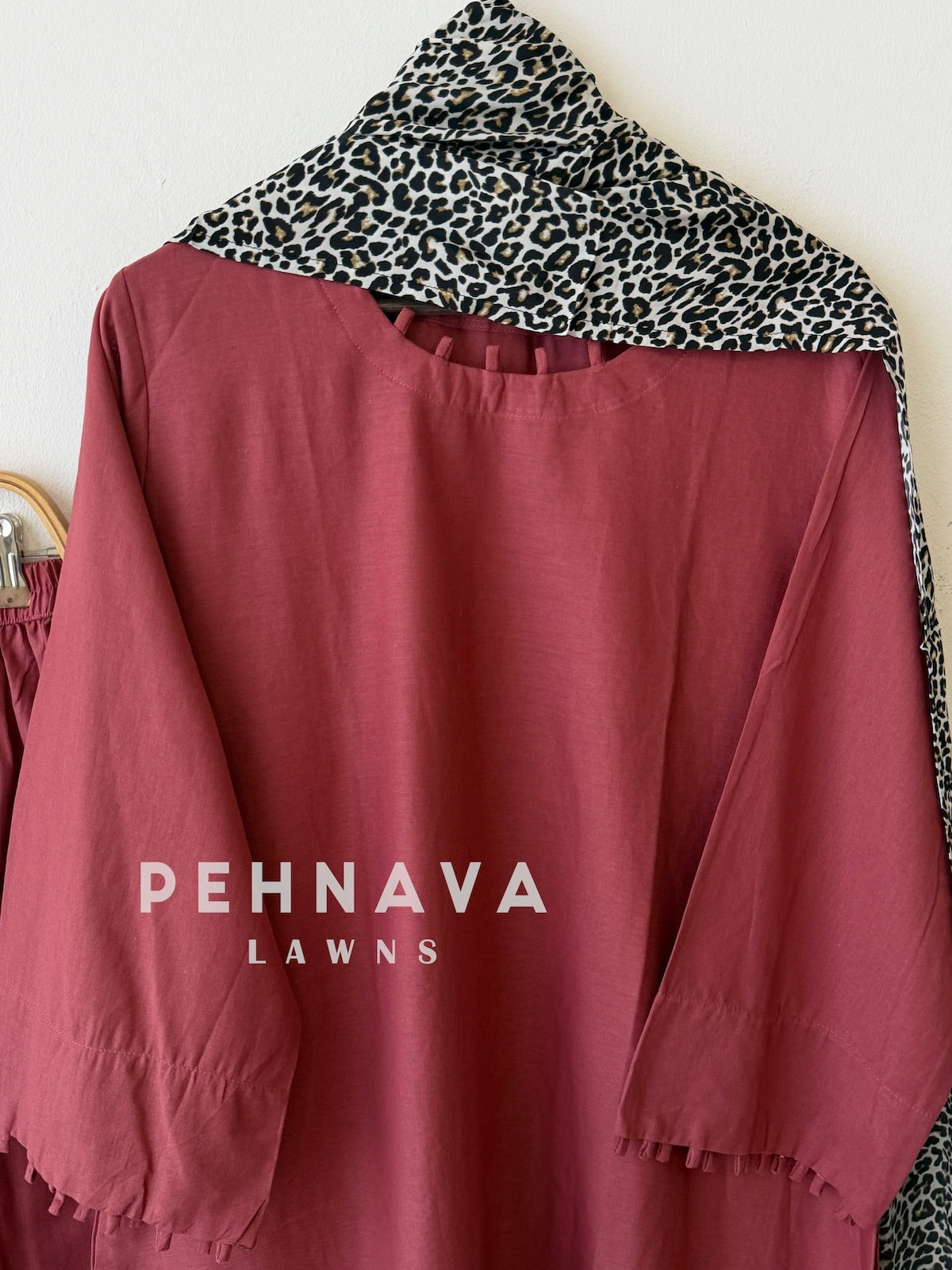 Animal Printed Dupatta Three Piece Set-2396