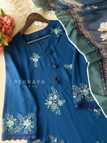 Rayon Suit with Cotton Dupatta-1536 - Pehnava Lawns