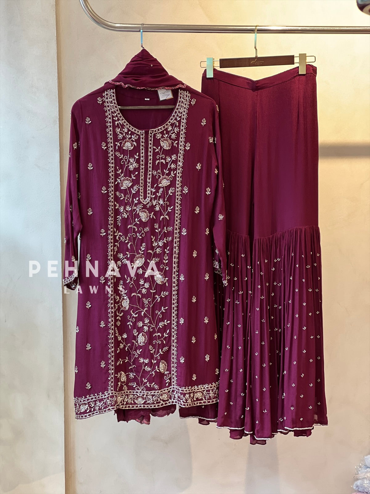 Premium hand worked sharara suit