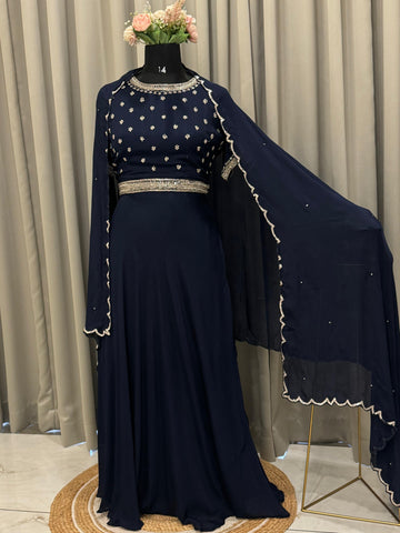 Chinnon Handworked crop Top and Skirt -3978