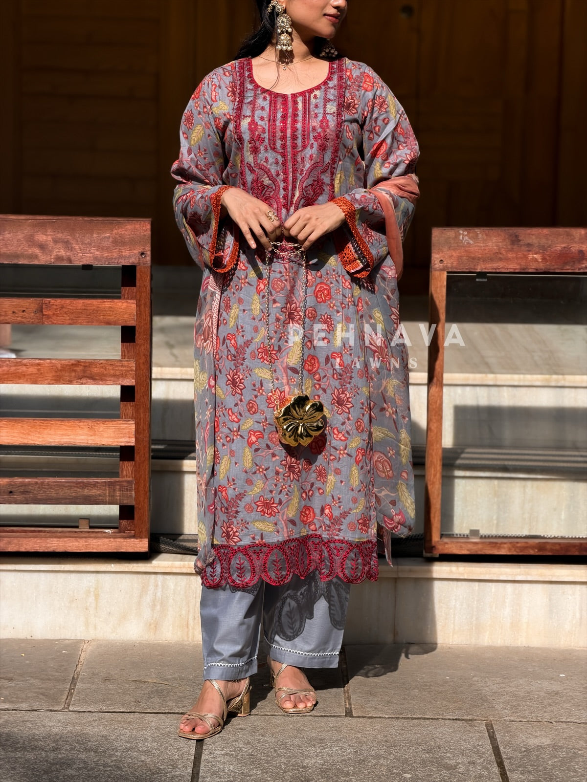 Signature Embroidered lawn Unstitched Suit  1552