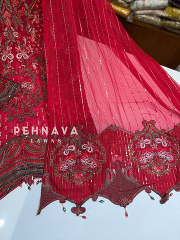 Heavy Embroidery Chiffon Suit