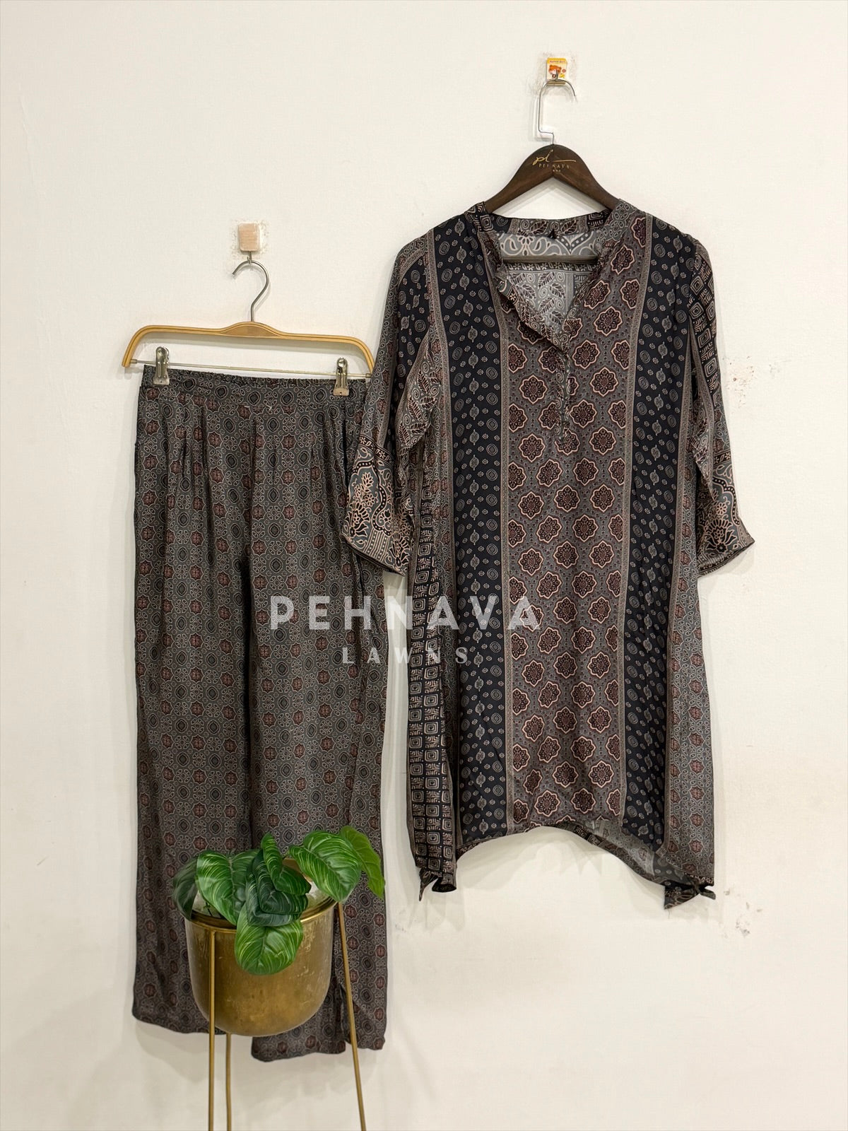 Ajrak Printed Crepe Two Piece Set