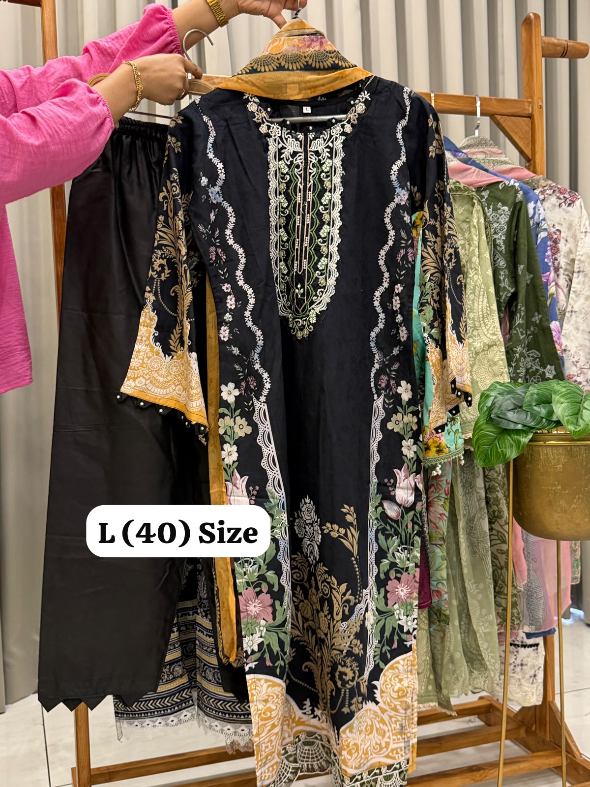 Signature Embroidered Three Piece Set