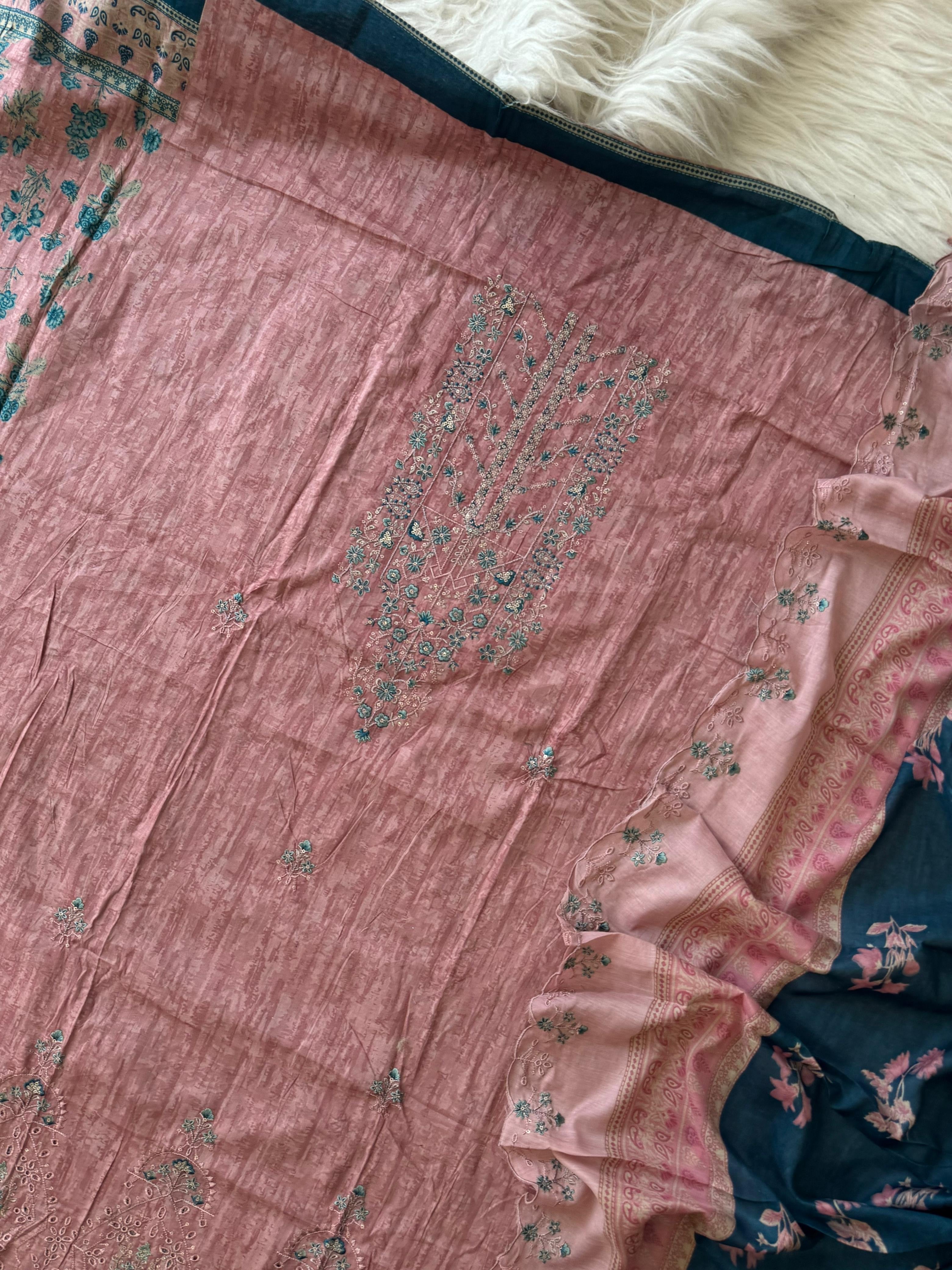 Fully embroidered Cotton suit Ft. Embroidered Dupatta-1265