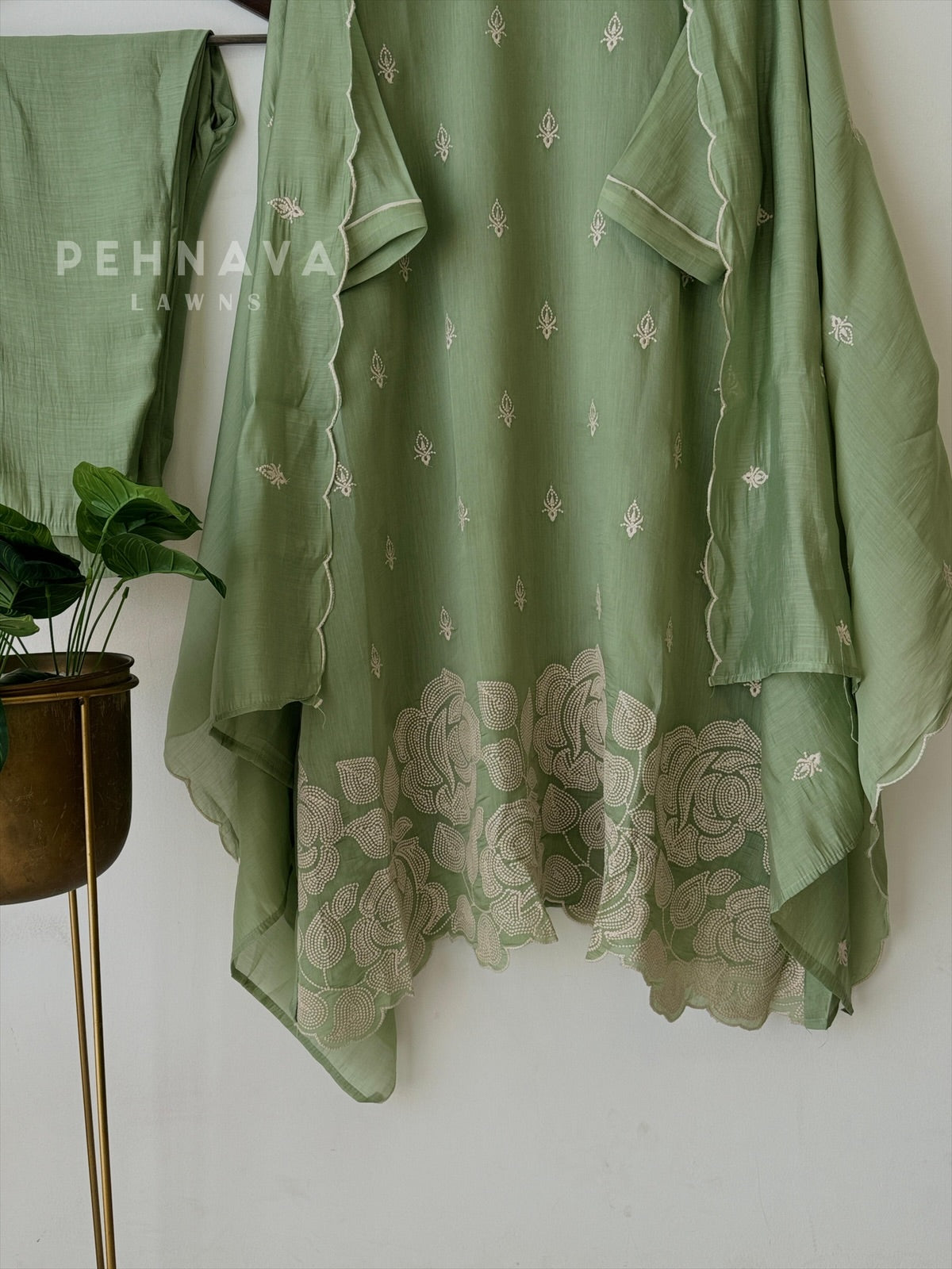 Chanderi  Embroidered Suit 12693