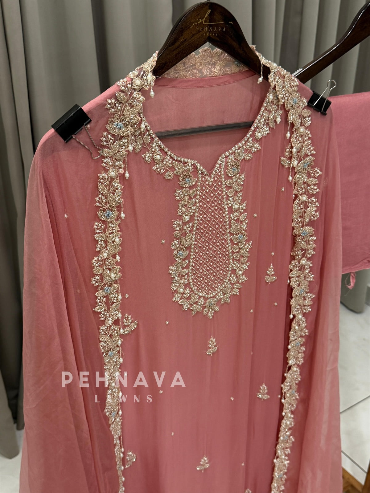 Premium Chiffon Handwork Semi-Stitched Suit-1078