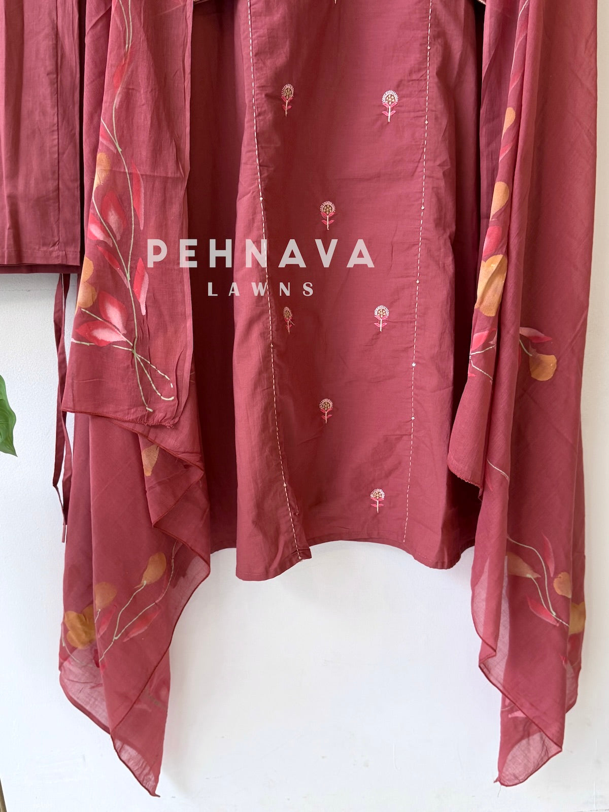 Paiseley Embroidered Three Piece Set-136