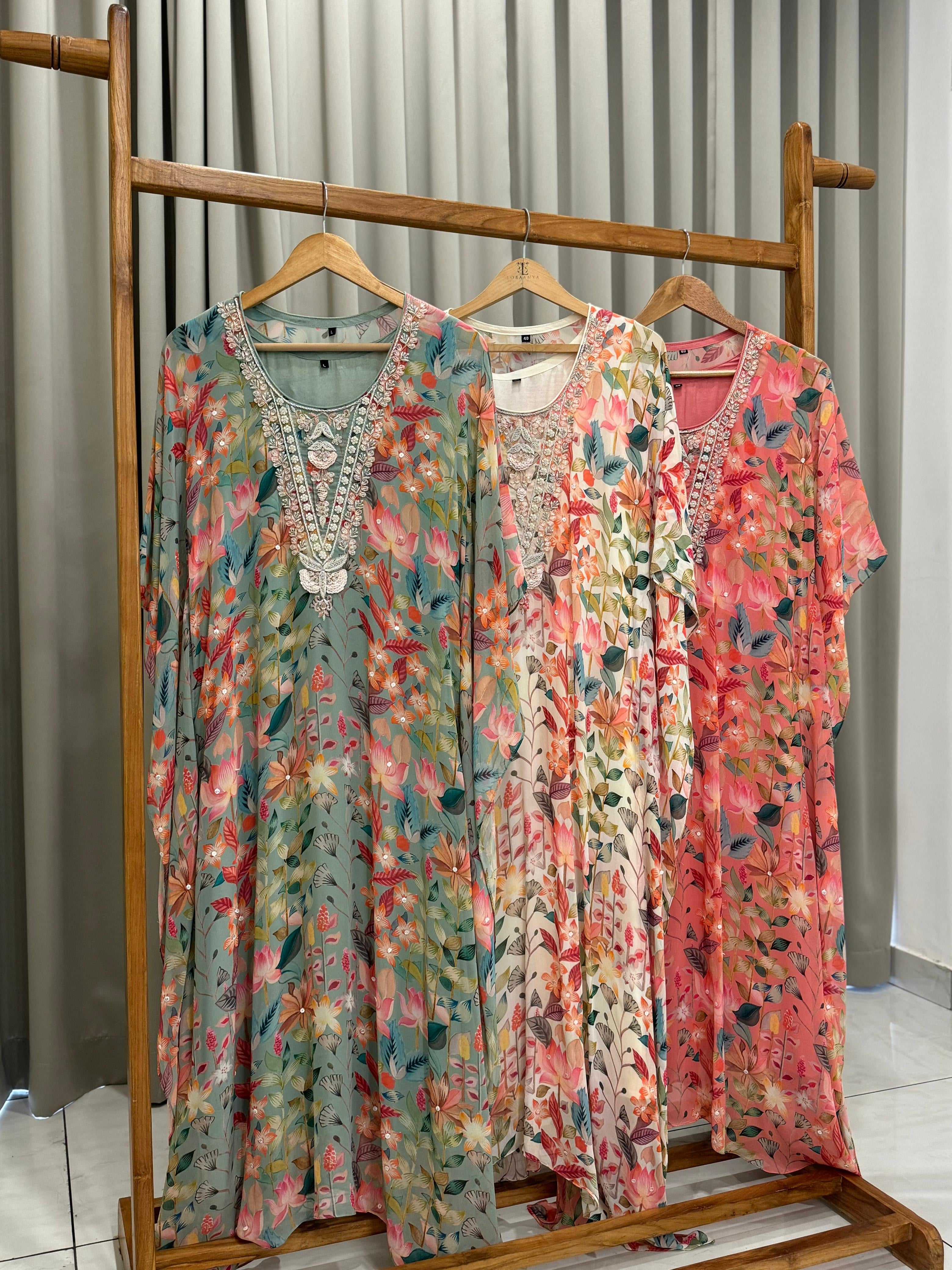 Premium Handworked Floral kafthan -6789