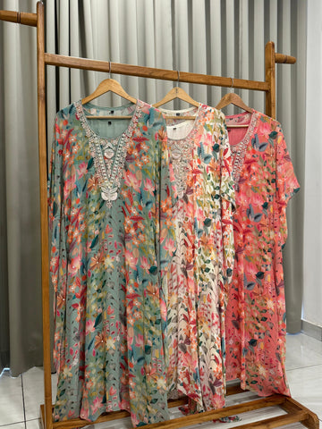 Premium Handworked Floral kafthan -6789