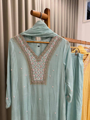 Chinnon ready to wear suit with Neck detailings